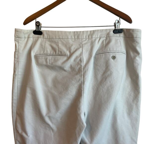 Chicos Women Cropped Cotton Pants XL Cream Straight Leg Coastal Comfort Neutral - Picture 5 of 10